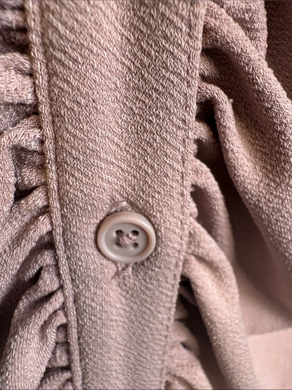 Adrianna Papell Dusty Rose Ruched Button-Front Shirt - Picture 4 of 9